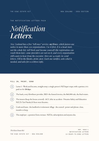 Notification Letters, cover page